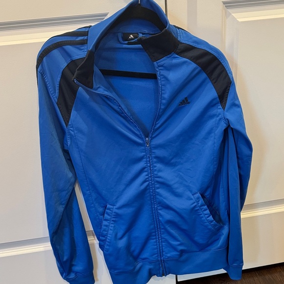 Adidas Men's Blue and Black Windbreaker - Picture 1 of 2